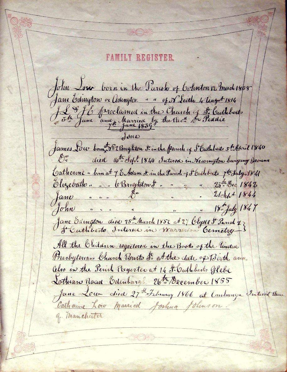 Family Register page1